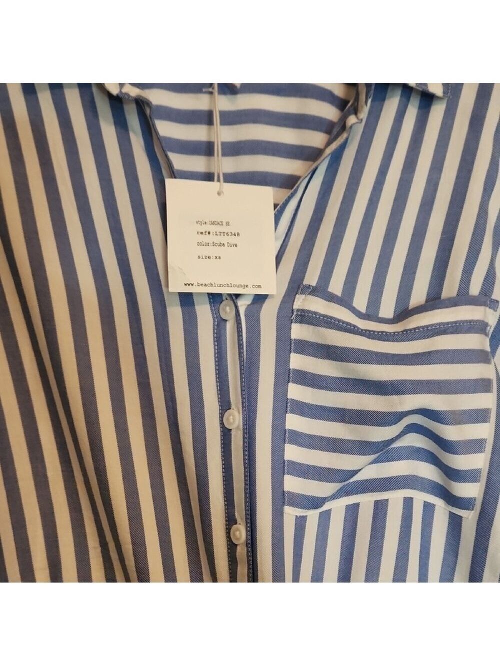Beachlunchlounge Blue and White Striped Shirt - Picture 8 of 8